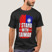 Distressed Taiwanese Flag I Stand With Taiwan Flag Tシャツ (正面)