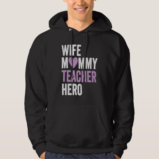 Distressed Teacher  Wife Mommy Teacher Hero パーカ (正面)