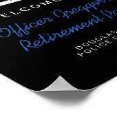 Distressed Thin Blue Line Police Retirement Party ポスター (角)