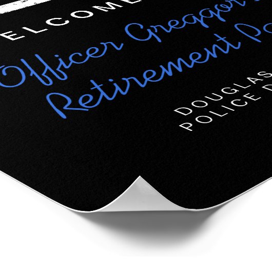 Distressed Thin Blue Line Police Retirement Party ポスター (角)