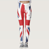 Distressed Union Jack Leggings - UK Flag Womens レギンス (正面)