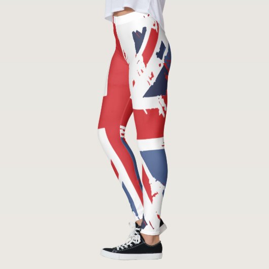 Distressed Union Jack Leggings - UK Flag Womens レギンス (左)