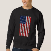 Distressed US American Flag スウェットシャツ (正面)