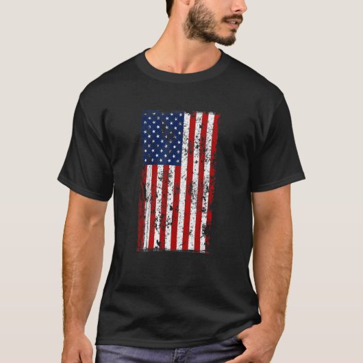 Distressed US American Flag Tシャツ (正面)