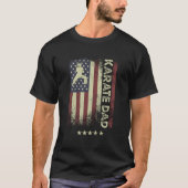 Distressed Usa American Flag Karate Dad Father'S D Tシャツ (正面)