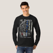 Distressed USA Flag Bike racing Dirt Track Racing Tシャツ (正面フル)