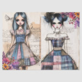 Distressed Vintage Floral Dress Ephemera  薄葉紙 (正面)