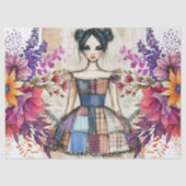 Distressed Vintage Floral Dress Ephemera  薄葉紙 (正面)