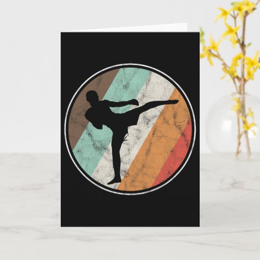 Distressed Vintage Kickboxing Muay Thai  カード (黄色い花)