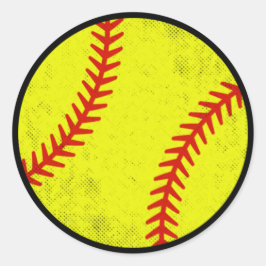 Distressed Vintage Softball Graphic Design ラウンドシール