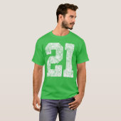 Distressed White Number 21 Jersey Player Uniform 2 Tシャツ (正面フル)