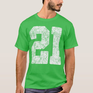 Distressed White Number 21 Jersey Player Uniform 2 Tシャツ