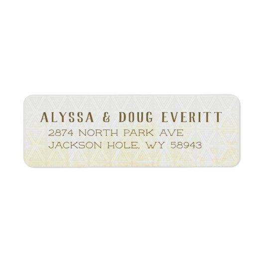 Distressed White Triangles Address Label ラベル (正面)