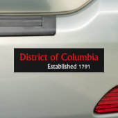 District of Columbiaがバンパーステッカーを設立 バンパーステッカー (車上)
