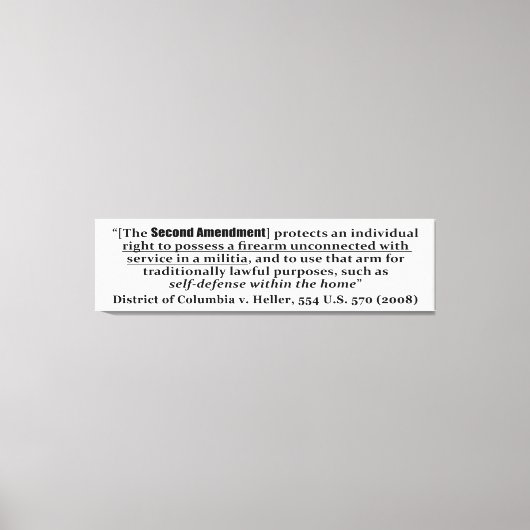 District of Columbia v Heller, 554 US 570 2008 キャンバスプリント (正面)
