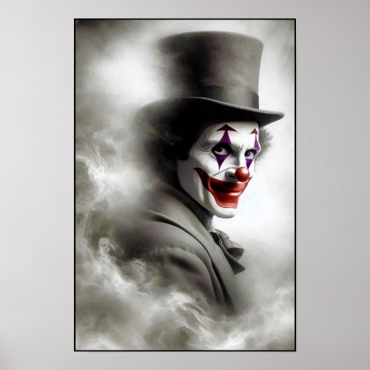Disturbed Vintage Clown With a Sinister Smile ポスター (正面)