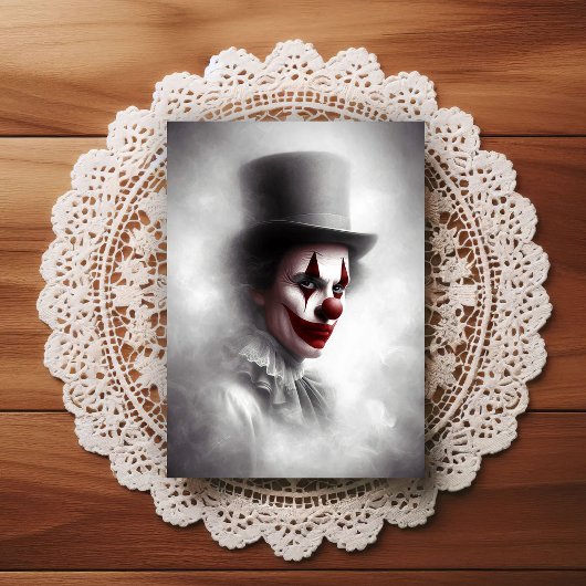 Disturbed Vintage Clown With a Sinister Smile  ポストカード