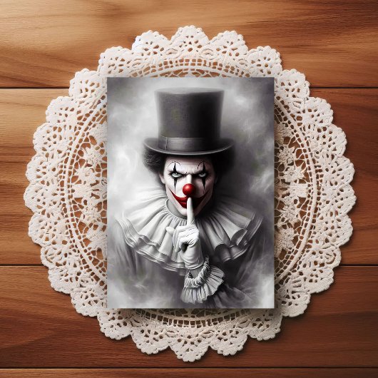 Disturbed Vintage Clown With a Sinister Smile  ポストカード