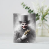 Disturbed Vintage Clown With a Sinister Smile  ポストカード (スタンド正面)
