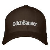 "DitchBanger" FlexFit Brown Sledders.com Hat 刺繍入りキャップ (正面)