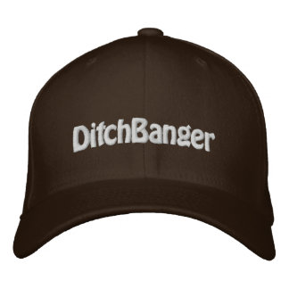 "DitchBanger" FlexFit Brown Sledders.com Hat 刺繍入りキャップ