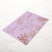 Ditsyフローラプレス日の保存 箔招待状 (回転した状態)