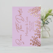 Ditsyフローラプレス日の保存 箔招待状 (立ち正面)