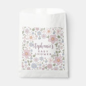 Ditsyフローラベビーシャワーパーティー好意紙バッグ フェイバーバッグ (正面)
