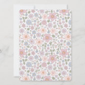 Ditsyフローラベビーシャワー招待状。 招待状 (裏面)
