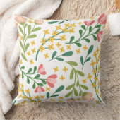 Ditsyフローラルパターン – イエローピンクグリーン春 クッション (ブランケット)