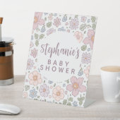 Ditsyフローラ赤ちゃんシャワー台座標識 台座サイン (インサイチュ)