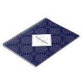 Ditsy冬パーソナライズされたの雪の天使の雪だるまタイル ノートブック (左側)