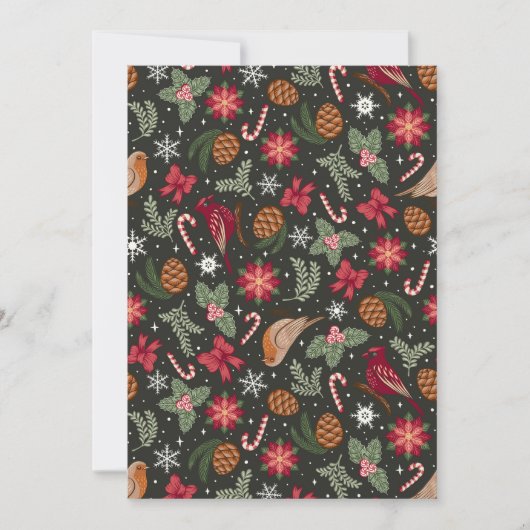 Ditsy自然クリスマス シーズンカード (正面)