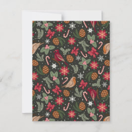 Ditsy自然クリスマス シーズンカード