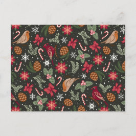 Ditsy自然クリスマス シーズンポストカード