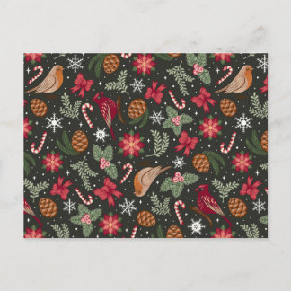 Ditsy自然クリスマス シーズンポストカード