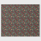 Ditsy自然クリスマス ラッピングペーパー (フラット)