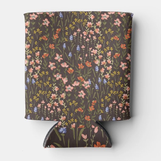 Ditsy花：ヴィンテージミル – フルーア模様 缶クーラー (正面)