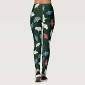 Ditsy銀杏:暗い秋シームレス。 レギンス (裏面)