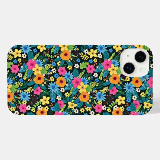 Ditsy鮮やか花花柄–43785 iPhoneケース (裏面横)