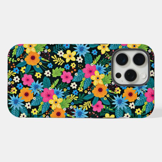 Ditsy鮮やか花花柄–43785 iPhoneケース (裏面横)