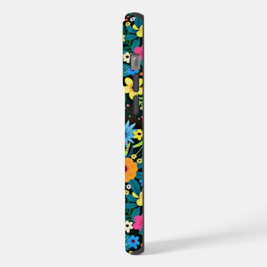 Ditsy鮮やか花花柄–43785 iPhoneケース (左側面)