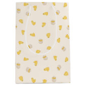 Ditsy Chicks (Old Lace) – かわいい鳥のパターン ミディアムペーパーバッグ (正面)