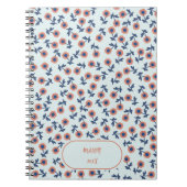 Ditsy Coral Daisies – Mini Floral Seamless Pattern ノートブック (正面)