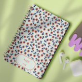 Ditsy Coral Daisies – Mini Floral Seamless Pattern ノートブック