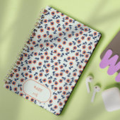 Ditsy Coral Daisies – Mini Floral Seamless Pattern ノートブック