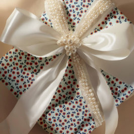 Ditsy Coral Daisies – Mini Floral Seamless Pattern ラッピングペーパー