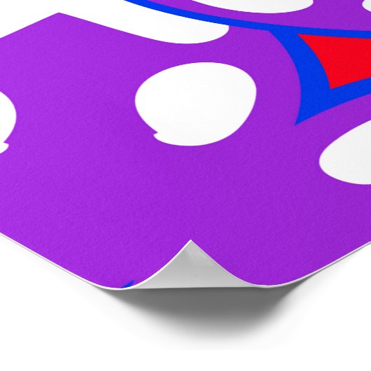 Ditsy cute floral seamless pattern in white, red a ポスター (角)