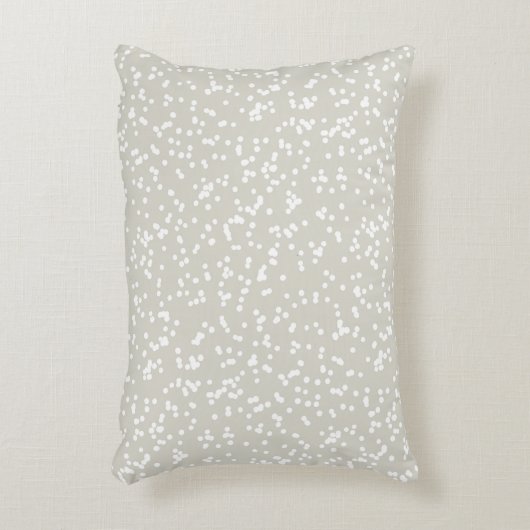 Ditsy Dots Pattern - White on Beige/Greige アクセントクッション (正面(垂直))