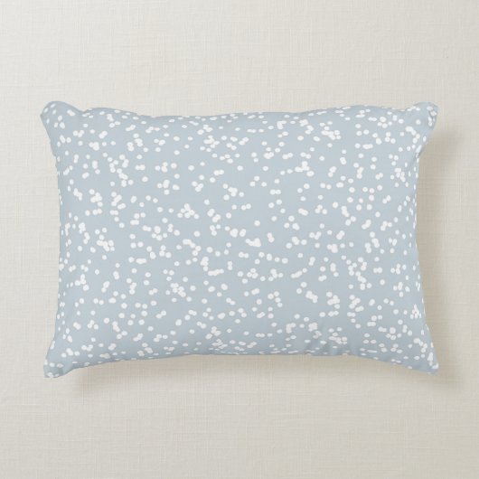 Ditsy Dots Pattern - White on Dusty Blue アクセントクッション (正面)